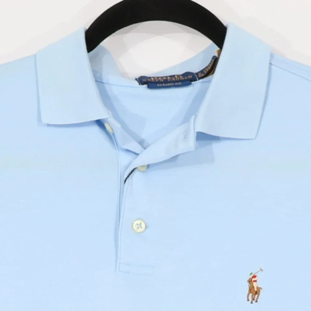 Polo Ralph Lauren Polo Shirt Men S Blue Classic Fit Cotton Short Sleeve $110 NWT